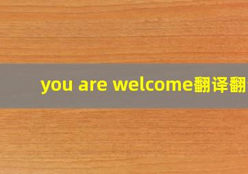 you are welcome翻译翻译